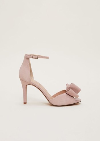 Phase Eight Suede Bow Front Heels Rose Canada | RUMJYC-052